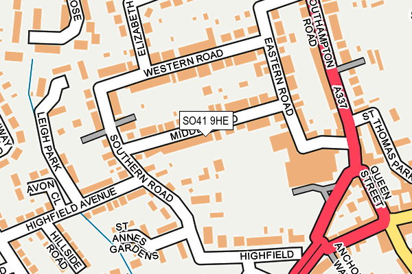 SO41 9HE map - OS OpenMap – Local (Ordnance Survey)