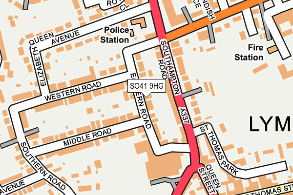 SO41 9HG map - OS OpenMap – Local (Ordnance Survey)