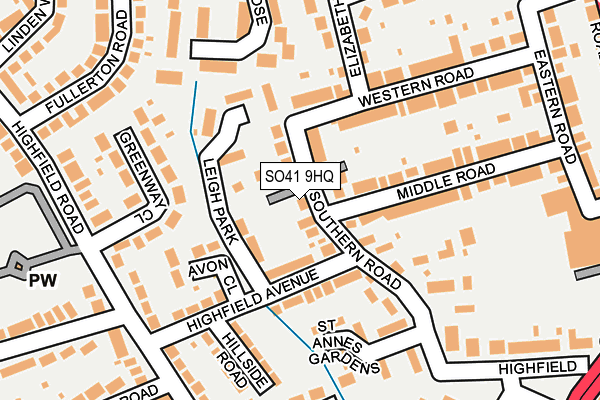 SO41 9HQ map - OS OpenMap – Local (Ordnance Survey)