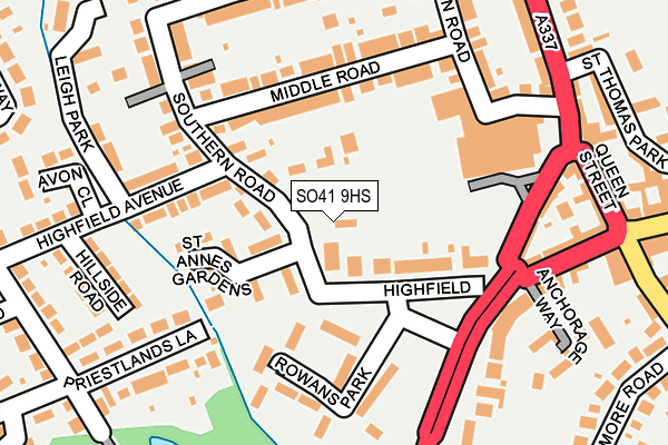 SO41 9HS map - OS OpenMap – Local (Ordnance Survey)