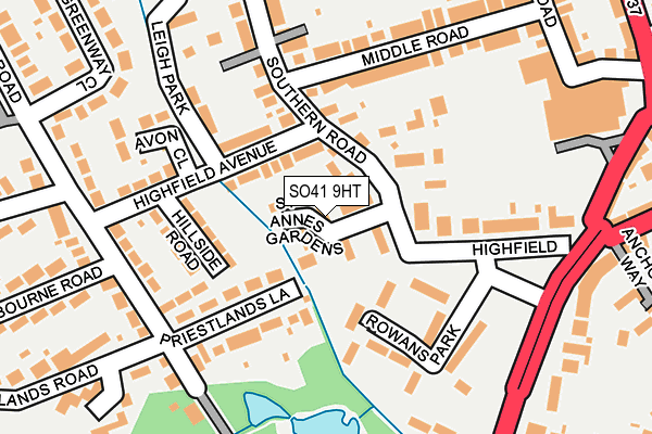SO41 9HT map - OS OpenMap – Local (Ordnance Survey)