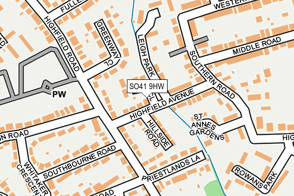SO41 9HW map - OS OpenMap – Local (Ordnance Survey)