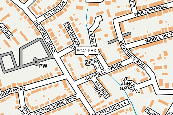 SO41 9HX map - OS OpenMap – Local (Ordnance Survey)