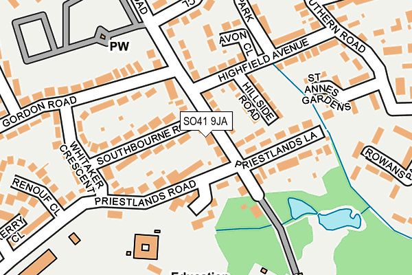SO41 9JA map - OS OpenMap – Local (Ordnance Survey)