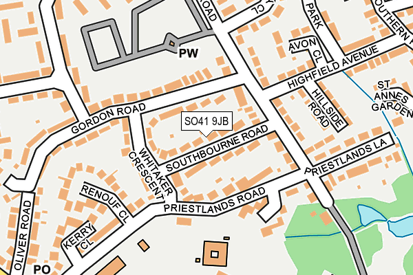 SO41 9JB map - OS OpenMap – Local (Ordnance Survey)
