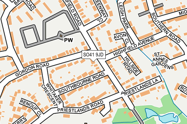 SO41 9JD map - OS OpenMap – Local (Ordnance Survey)