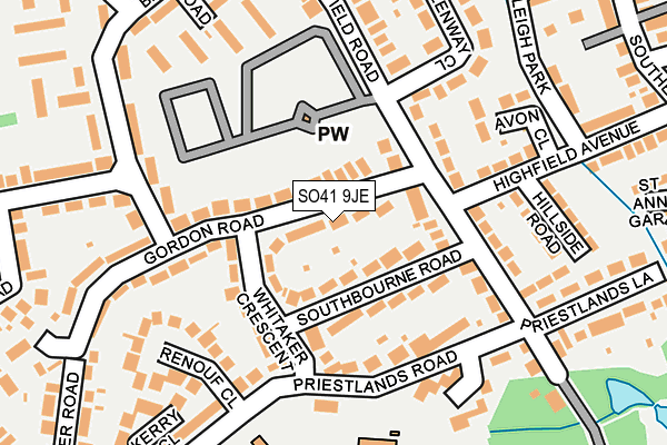 SO41 9JE map - OS OpenMap – Local (Ordnance Survey)