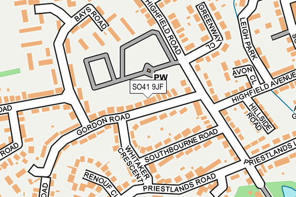 SO41 9JF map - OS OpenMap – Local (Ordnance Survey)