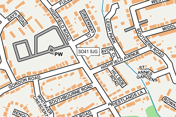 SO41 9JG map - OS OpenMap – Local (Ordnance Survey)