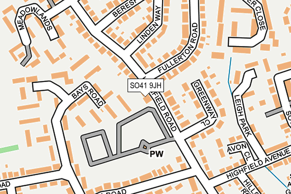 SO41 9JH map - OS OpenMap – Local (Ordnance Survey)