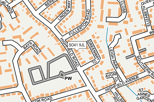 SO41 9JL map - OS OpenMap – Local (Ordnance Survey)