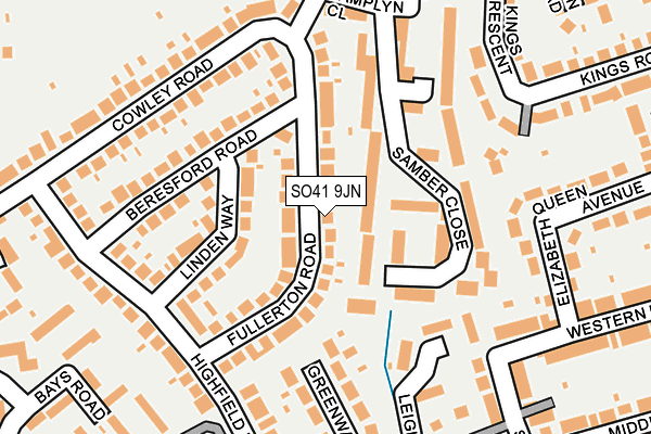 SO41 9JN map - OS OpenMap – Local (Ordnance Survey)