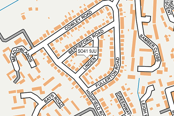 SO41 9JU map - OS OpenMap – Local (Ordnance Survey)