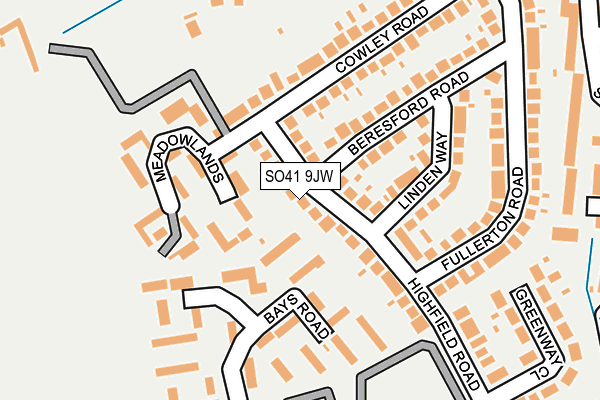 SO41 9JW map - OS OpenMap – Local (Ordnance Survey)