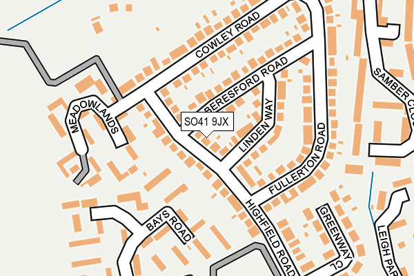 SO41 9JX map - OS OpenMap – Local (Ordnance Survey)