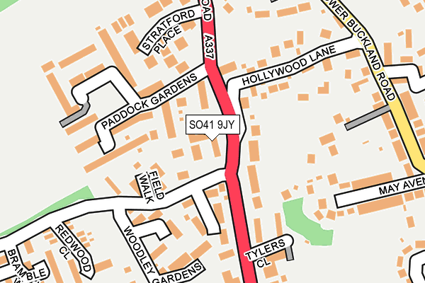 SO41 9JY map - OS OpenMap – Local (Ordnance Survey)