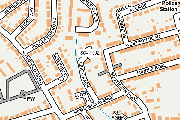 SO41 9JZ map - OS OpenMap – Local (Ordnance Survey)