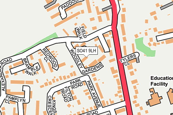 SO41 9LH map - OS OpenMap – Local (Ordnance Survey)