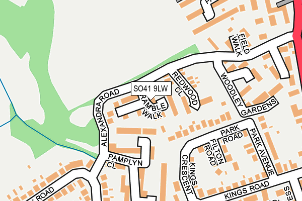 SO41 9LW map - OS OpenMap – Local (Ordnance Survey)