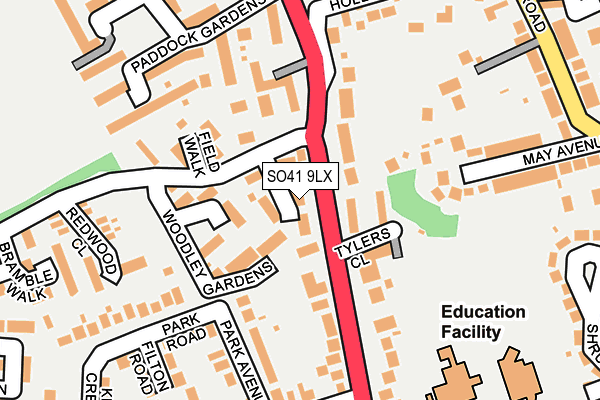SO41 9LX map - OS OpenMap – Local (Ordnance Survey)
