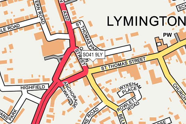 SO41 9LY map - OS OpenMap – Local (Ordnance Survey)