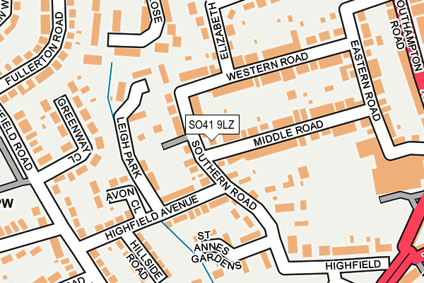 SO41 9LZ map - OS OpenMap – Local (Ordnance Survey)