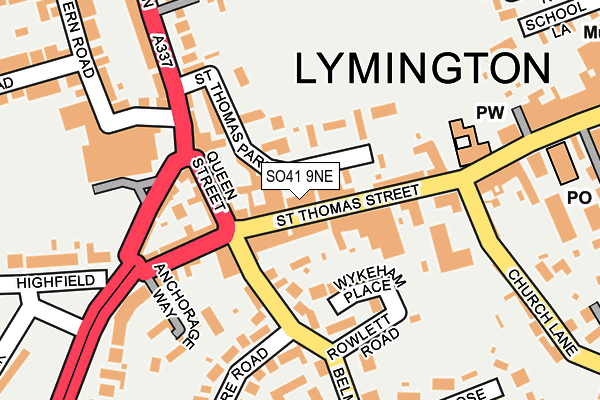 Map of HYTHE & WATERSIDE LETTINGS LIMITED at local scale