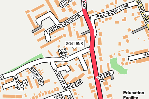 SO41 9NR map - OS OpenMap – Local (Ordnance Survey)