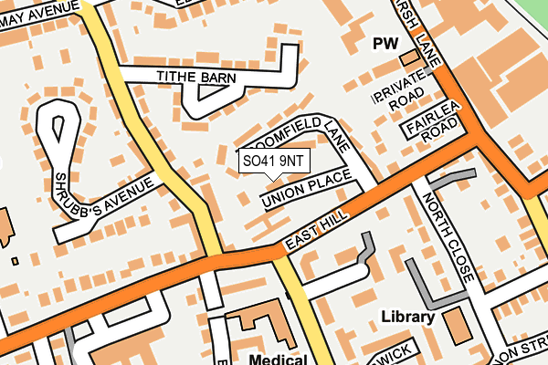 SO41 9NT map - OS OpenMap – Local (Ordnance Survey)