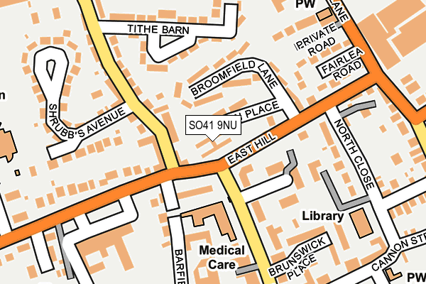 SO41 9NU map - OS OpenMap – Local (Ordnance Survey)