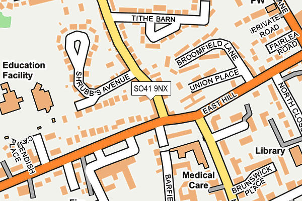 SO41 9NX map - OS OpenMap – Local (Ordnance Survey)