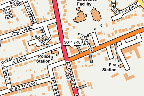 SO41 9PA map - OS OpenMap – Local (Ordnance Survey)