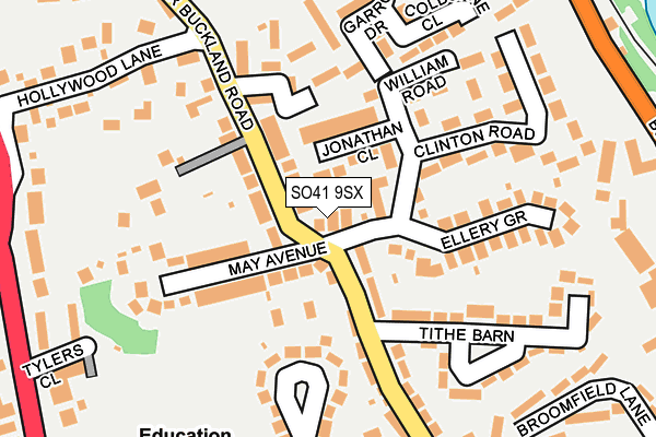 SO41 9SX map - OS OpenMap – Local (Ordnance Survey)
