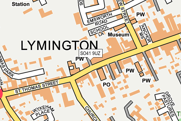 SO41 9UZ map - OS OpenMap – Local (Ordnance Survey)