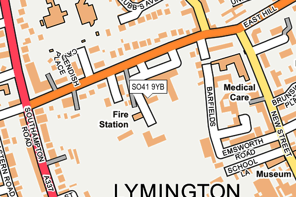 SO41 9YB map - OS OpenMap – Local (Ordnance Survey)