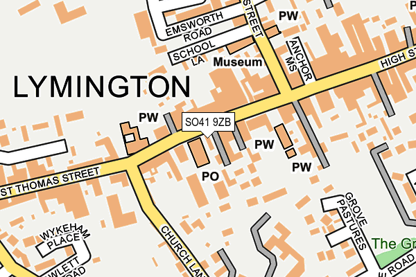 SO41 9ZB map - OS OpenMap – Local (Ordnance Survey)