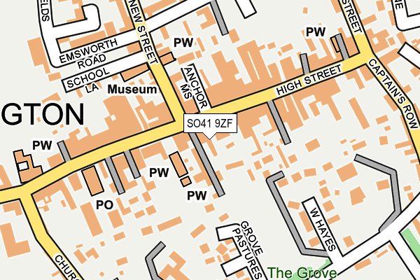 SO41 9ZF map - OS OpenMap – Local (Ordnance Survey)