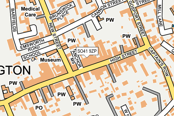 SO41 9ZP map - OS OpenMap – Local (Ordnance Survey)
