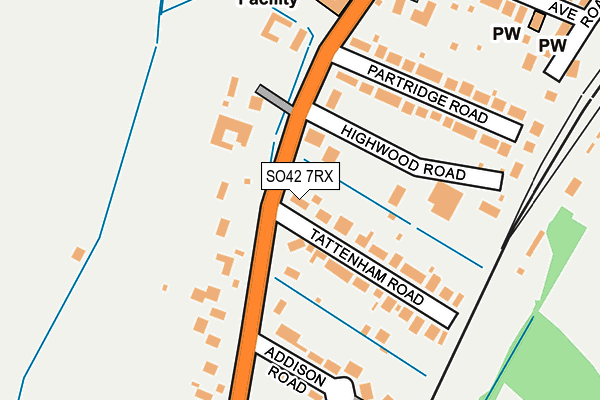 SO42 7RX map - OS OpenMap – Local (Ordnance Survey)