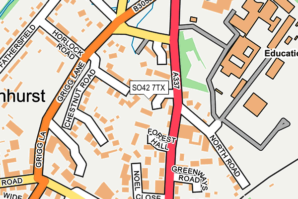 SO42 7TX map - OS OpenMap – Local (Ordnance Survey)