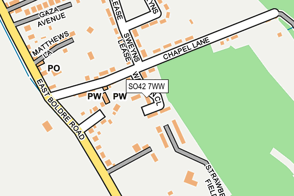 SO42 7WW map - OS OpenMap – Local (Ordnance Survey)