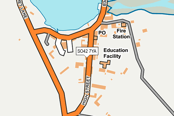 SO42 7YA map - OS OpenMap – Local (Ordnance Survey)