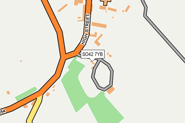 SO42 7YB map - OS OpenMap – Local (Ordnance Survey)