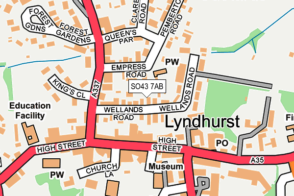 SO43 7AB map - OS OpenMap – Local (Ordnance Survey)