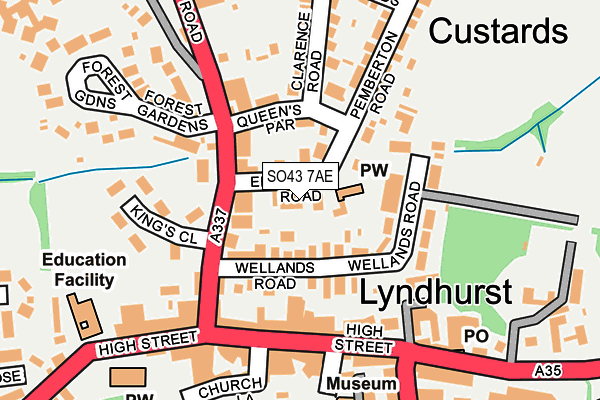 SO43 7AE map - OS OpenMap – Local (Ordnance Survey)