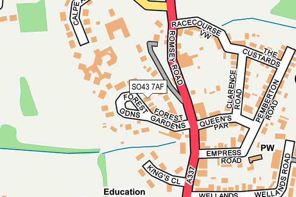 SO43 7AF map - OS OpenMap – Local (Ordnance Survey)
