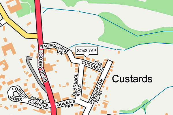 SO43 7AP map - OS OpenMap – Local (Ordnance Survey)