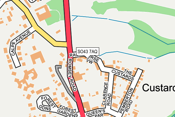 SO43 7AQ map - OS OpenMap – Local (Ordnance Survey)