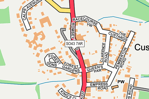 SO43 7AR map - OS OpenMap – Local (Ordnance Survey)