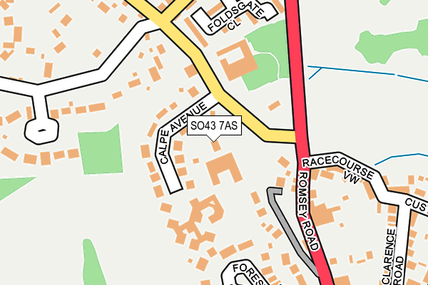 SO43 7AS map - OS OpenMap – Local (Ordnance Survey)